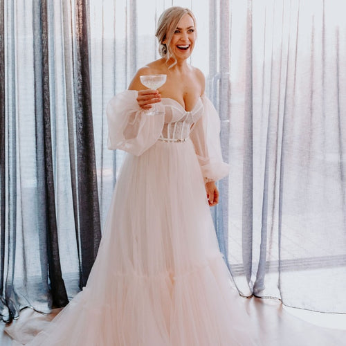 Pink Wedding Dress Bride: Chelsey