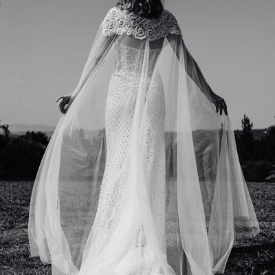 Strapless sweetheart neckline and sheath silhouette, beaded wedding dress.