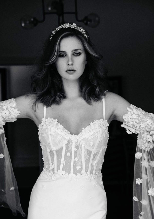 Model wears Nita bridal gown by Atelier Wu