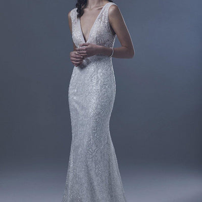Model wearing Fidelma wedding gown
