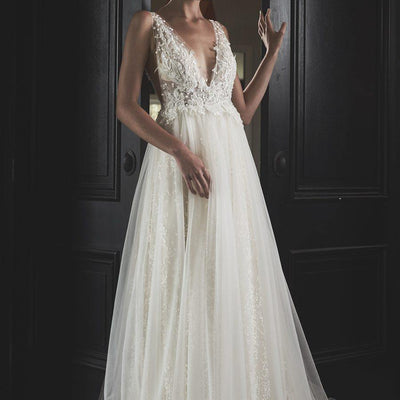 Model wearing Feronia wedding gown 