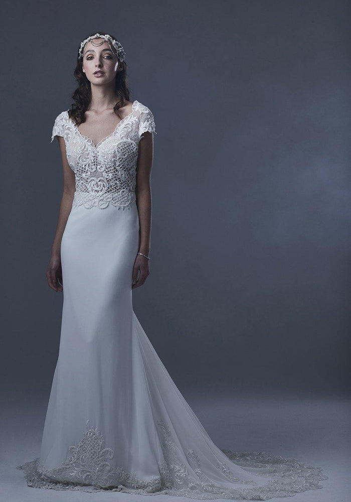 Model wearing Galatea wedding gown