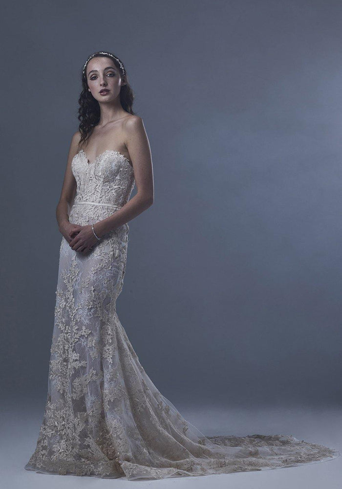 Model wearing Heloise wedding gown 