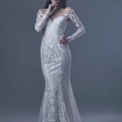 Model wearing Haralda wedding gown