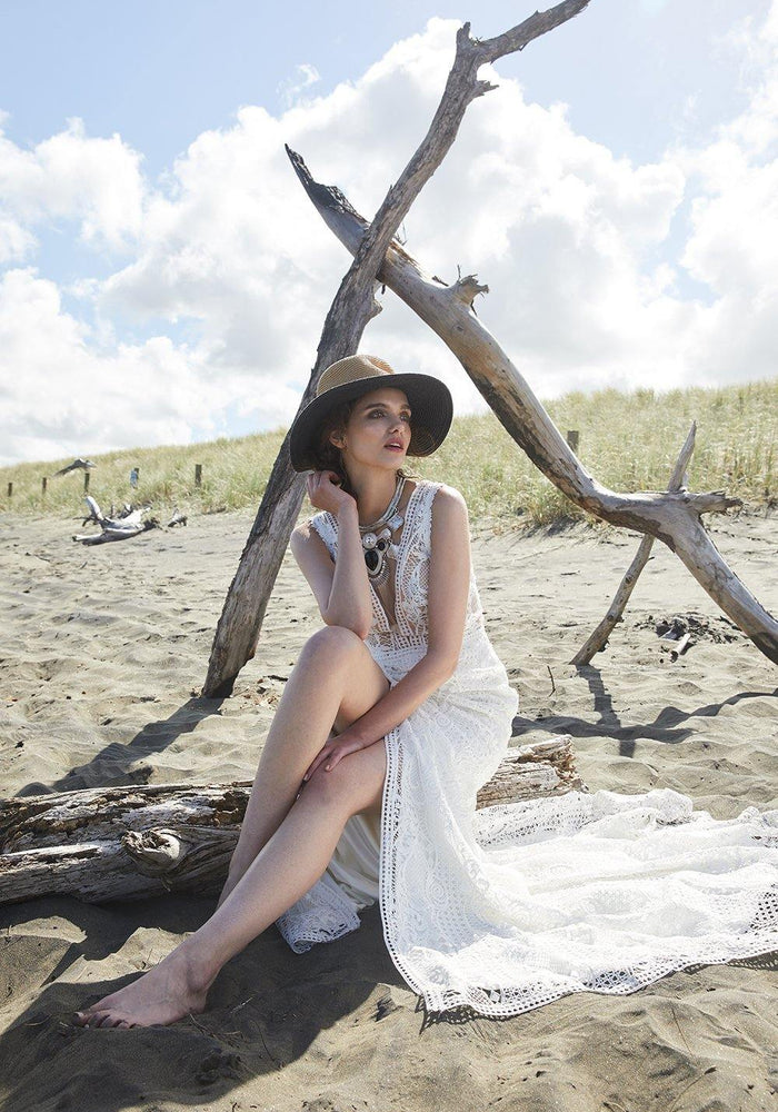 Model wearing Irma wedding gown