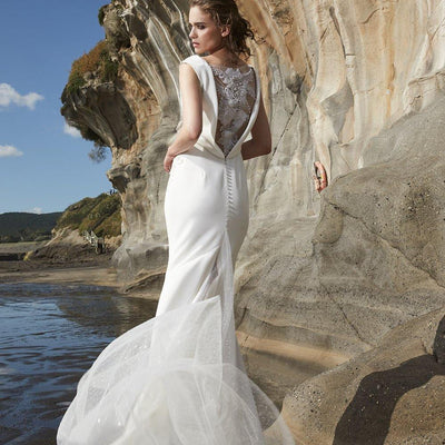 Model wearing Izzy wedding gown