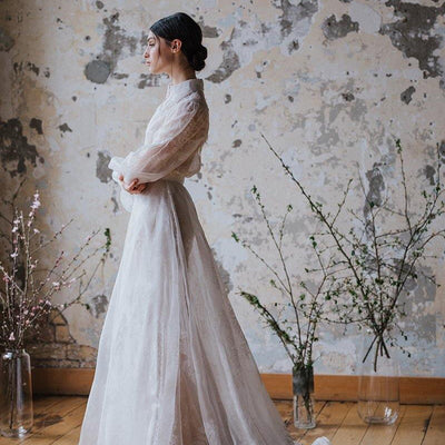 Model wearing Jamieson wedding gown