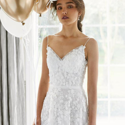 Model wearing Levinia wedding gown