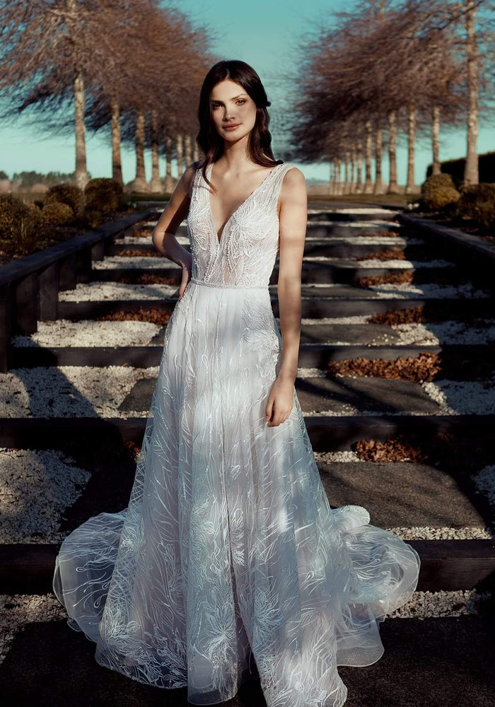 Model wearing Mariam wedding gown