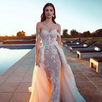 Model wearing Jamina wedding gown