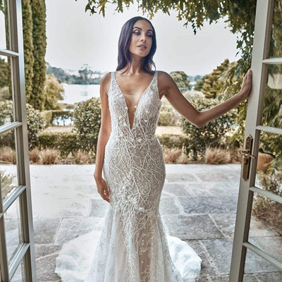 Model wearing Nandini wedding gown 