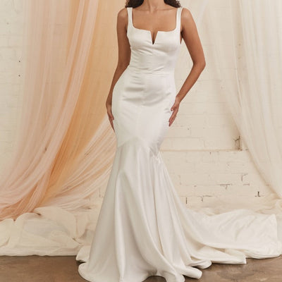 Model wearing Georgia wedding dress