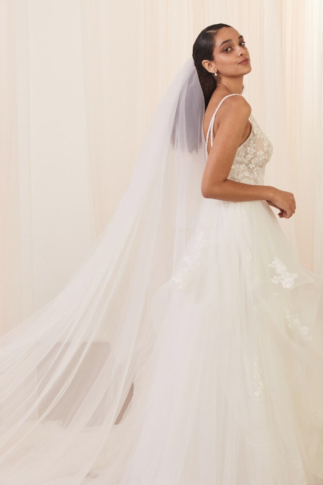 Model wearing Shani wedding dress
