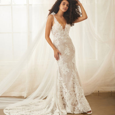 Model wearing Shan wedding dress