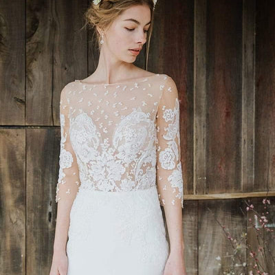 Model wearing Juliet wedding gown