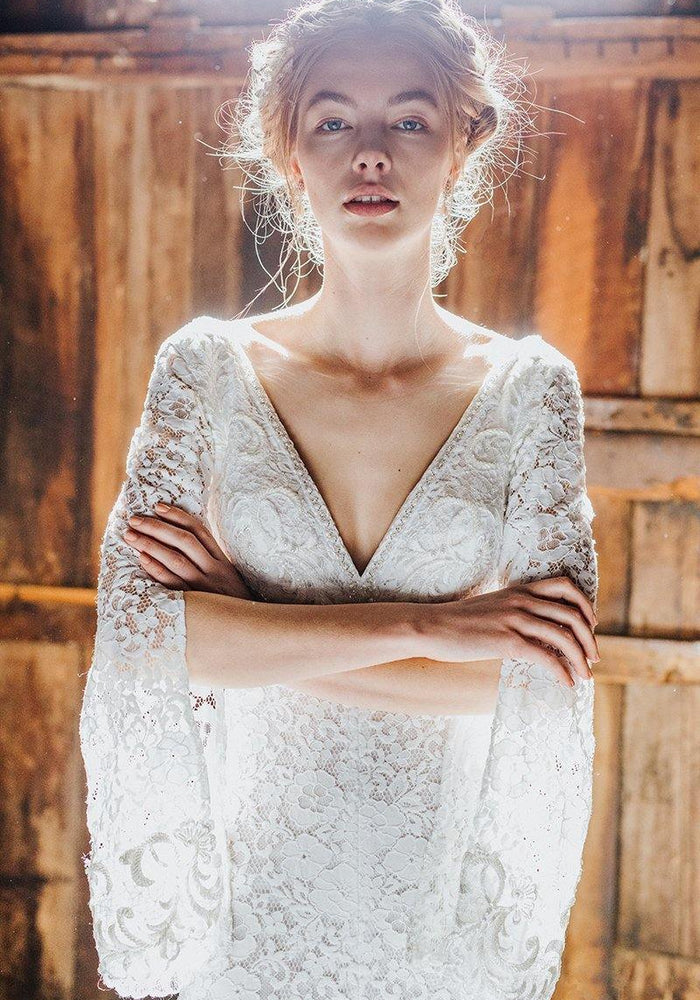 Model wearing Katia wedding gown