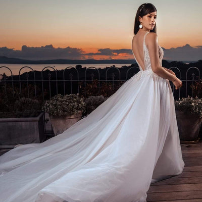Model wearing Mia wedding gown