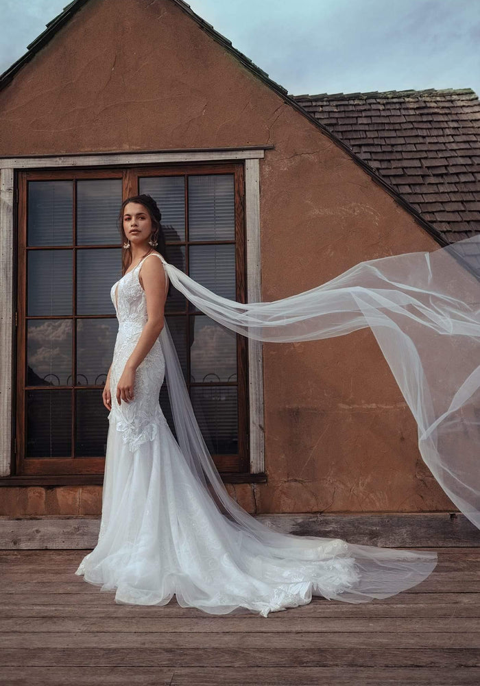 Model wearing Miranda wedding gown