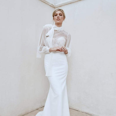 Model wearing Nina wedding gown