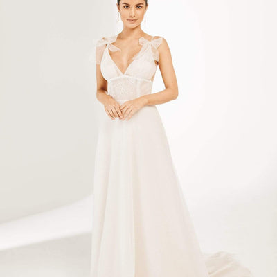 Model wearing Orlena wedding gown