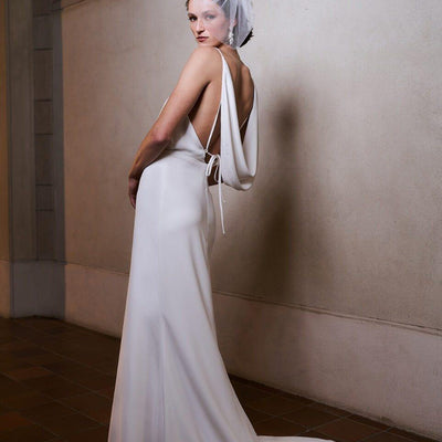 Model wearing Skylar wedding gown